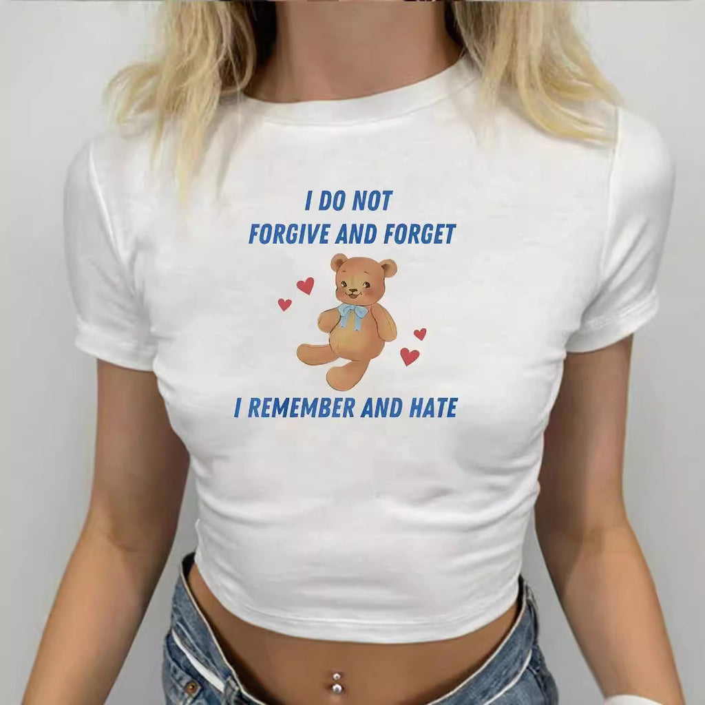 Women's Bear Graphic Crop T-Shirt