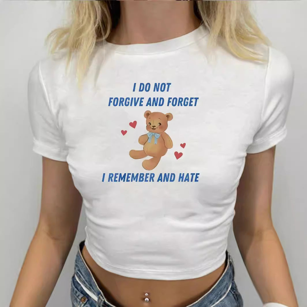 Women's Bear Graphic Crop T-Shirt
