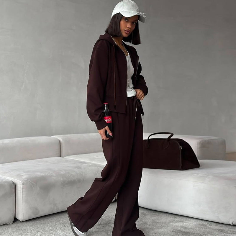 Cropped Hoodie and Wide-Leg Jogger Set