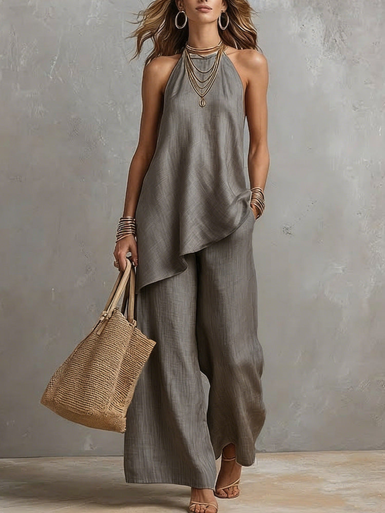 Women's Airy Jumpsuit with Asymmetrical Cut