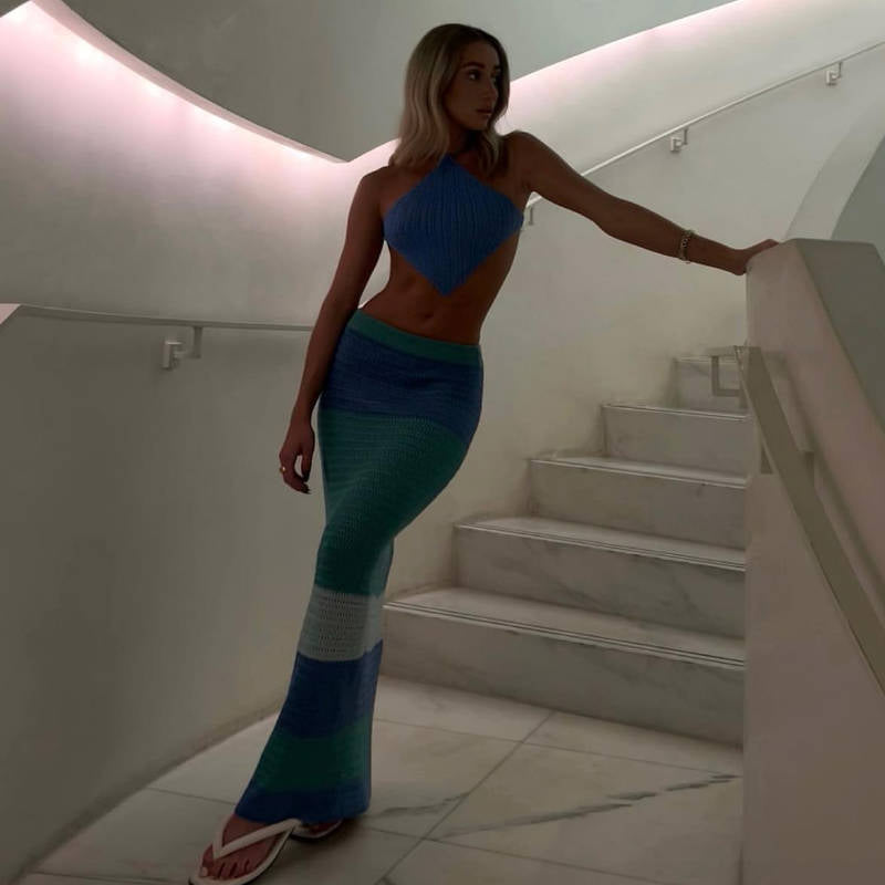 Women's Long Top and Maxi Skirt Set