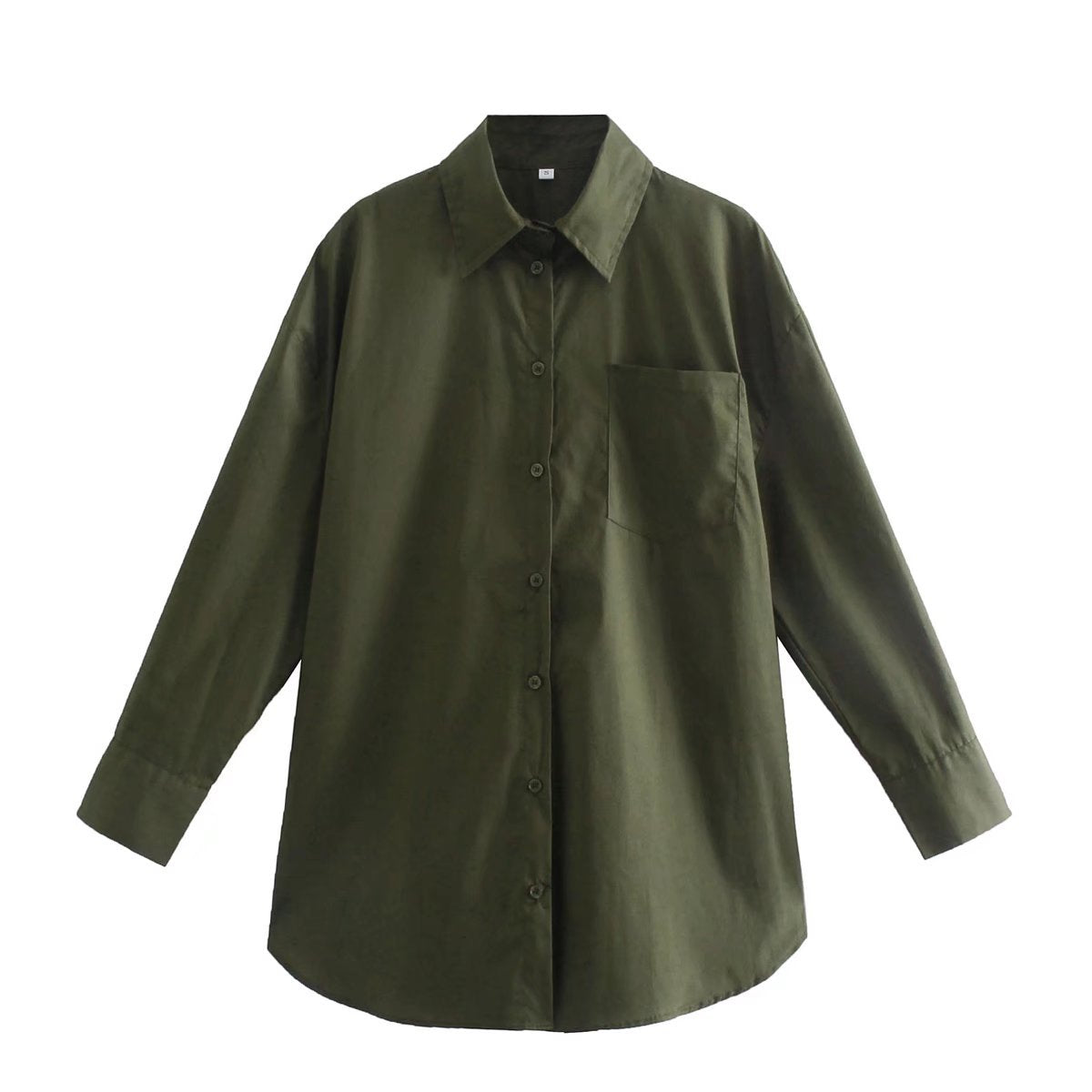 Women's Long-Sleeve Blouse with Elegant Cut and Cotton Fabric