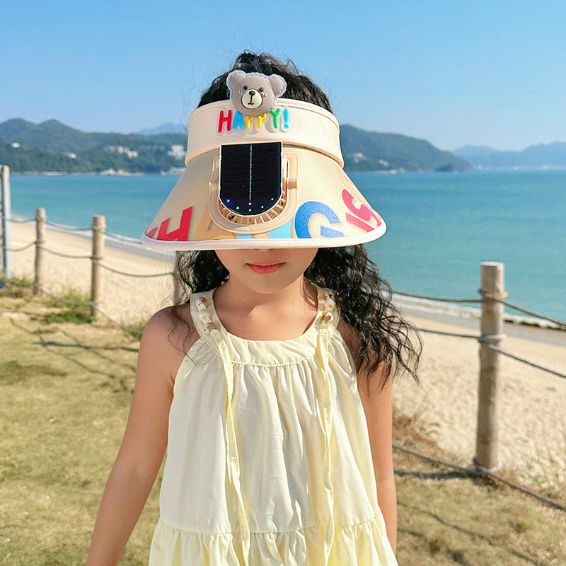 Adjustable Children's Sun Visor with Integrated Mini Fan