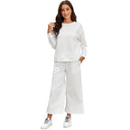 Women's Casual Wide-Cut Sweater Set with Tie Belts