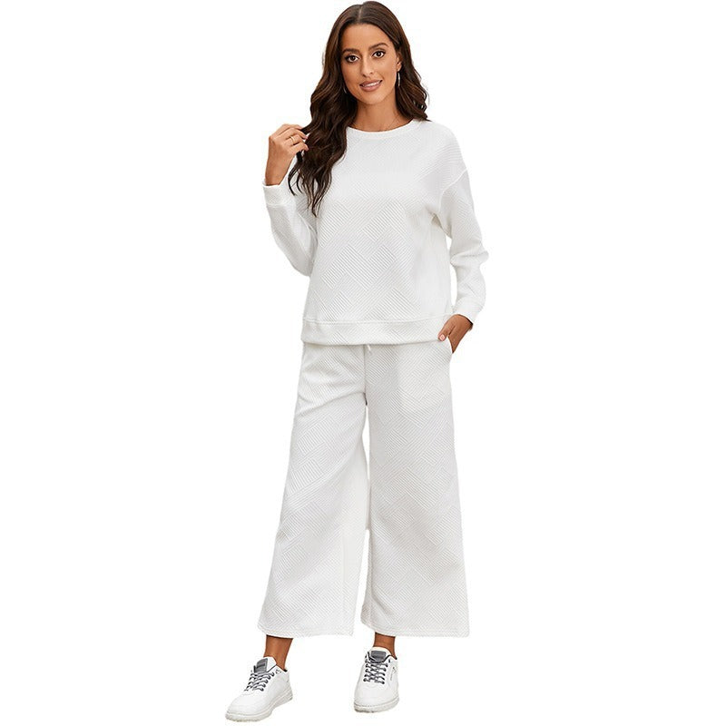Women's Casual Wide-Cut Sweater Set with Tie Belts
