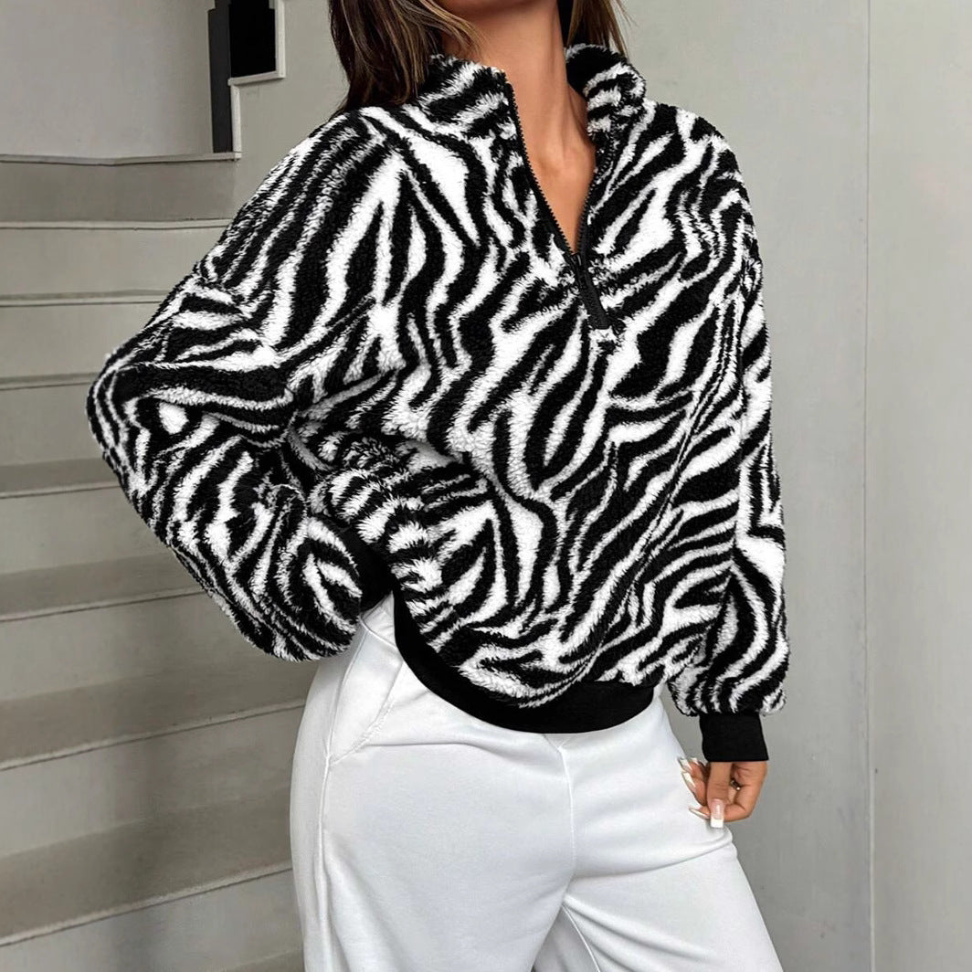 Women's Fleece Pullover with Half-High Collar