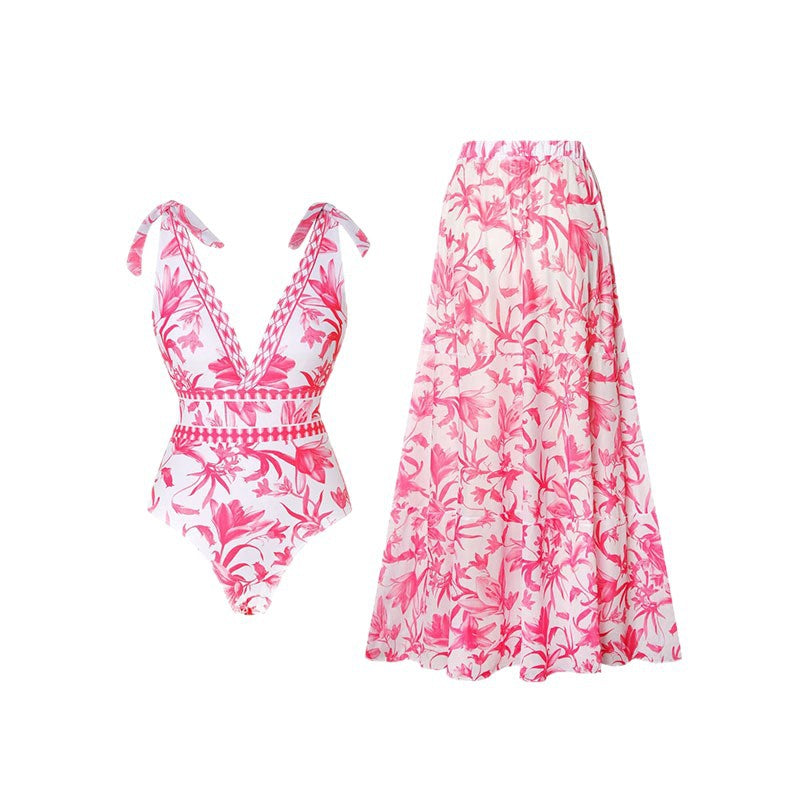 Women's Swimwear with Elegant Maxi Skirt