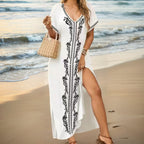 Women's Elegant Beach Cover-Up with Delicate Embroidery