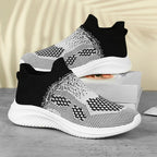Women's Breathable Ankle Sneakers with Elastic Knit Upper
