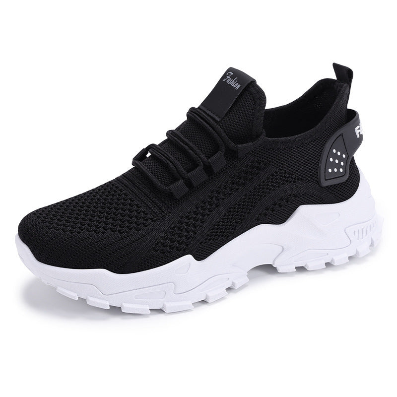 Women's Breathable Fitness Sneakers with Flexible Knit Upper and Non-Slip Sole
