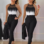 Women's Elegant Jumpsuit with Sophisticated Lace-Up Design