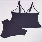 Women's Swim Top with Floral Zipper and Matching Bottoms