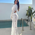 Women's Floral Crochet Beach Set