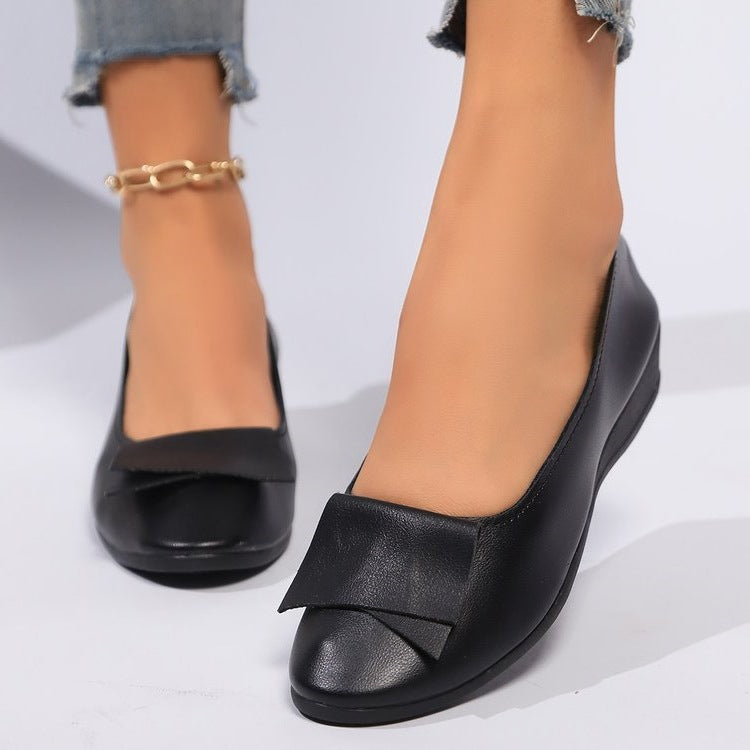 Women's Ballet Flats with Elegant Bow Appliqué