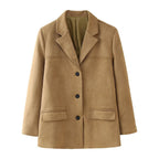 Women's Casual Faux Leather Blazer