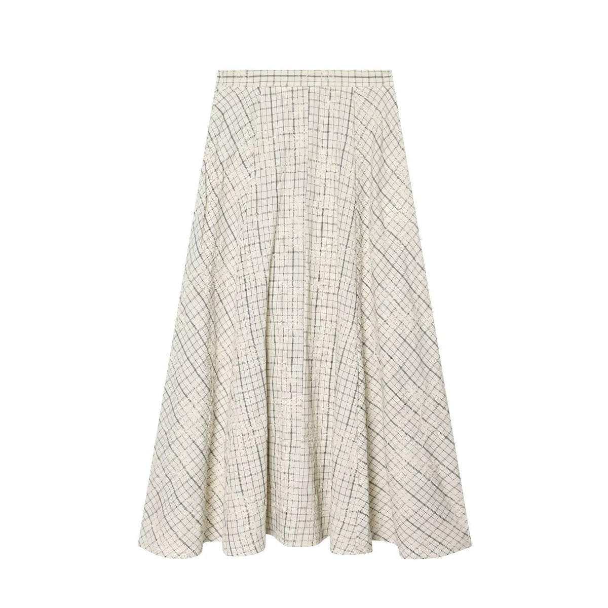 Women's Plaid Maxi Skirt with Flowing Cut