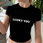 Women's Skull Print Crop T-Shirt