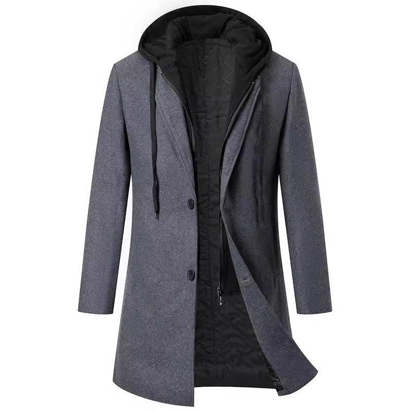 Women's Elegant Coat with Detachable Hood and Fleece Lining