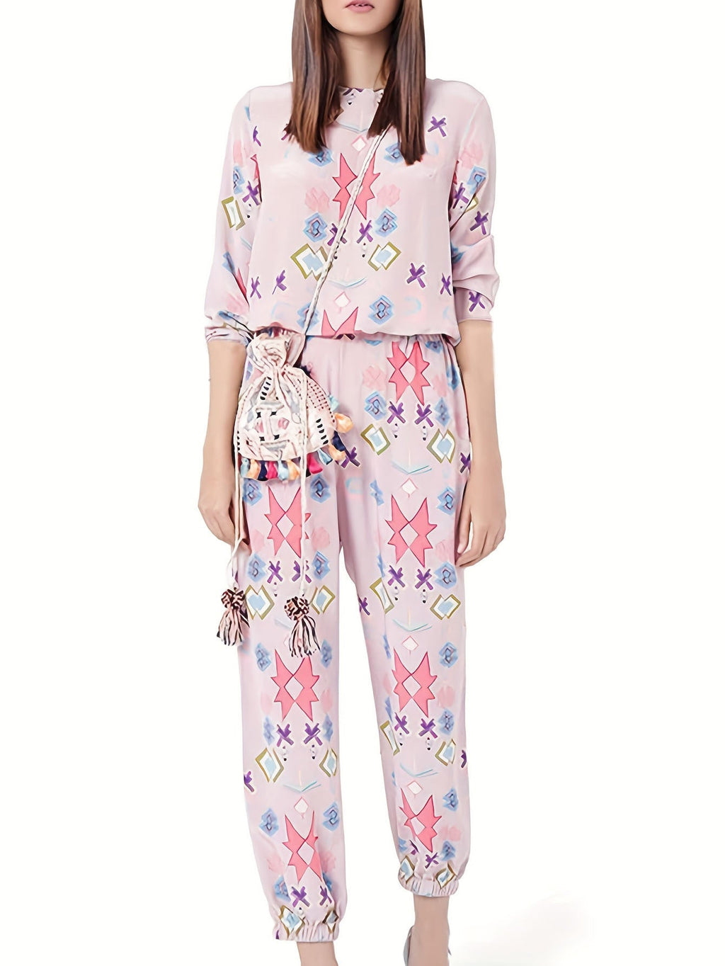Women's Casual Jogging Suit with Modern Pattern