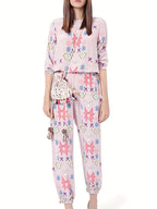 Women's Casual Jogging Suit with Modern Pattern