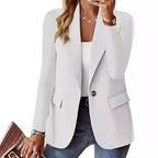 Women's Elegant Blazer with Textured Design and Practical Pockets