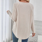 Fine Knit Sweater with Ribbed Design