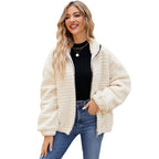 Women's Cotton Fleece Jacket with Zipper