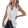 Women's Sleeveless Blazer in Modern Cut with Deep Pockets
