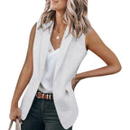 Women's Sleeveless Blazer in Modern Cut with Deep Pockets