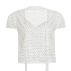 Women's Short-Sleeve Polka Dot Blouse