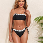 Women's Bandeau Bikini with Floral Border