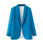 Elegant Women's Blazer with Unique Cut and Pockets