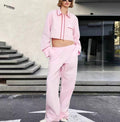 Women's Two-Piece Set with Crop Top and Wide Trousers