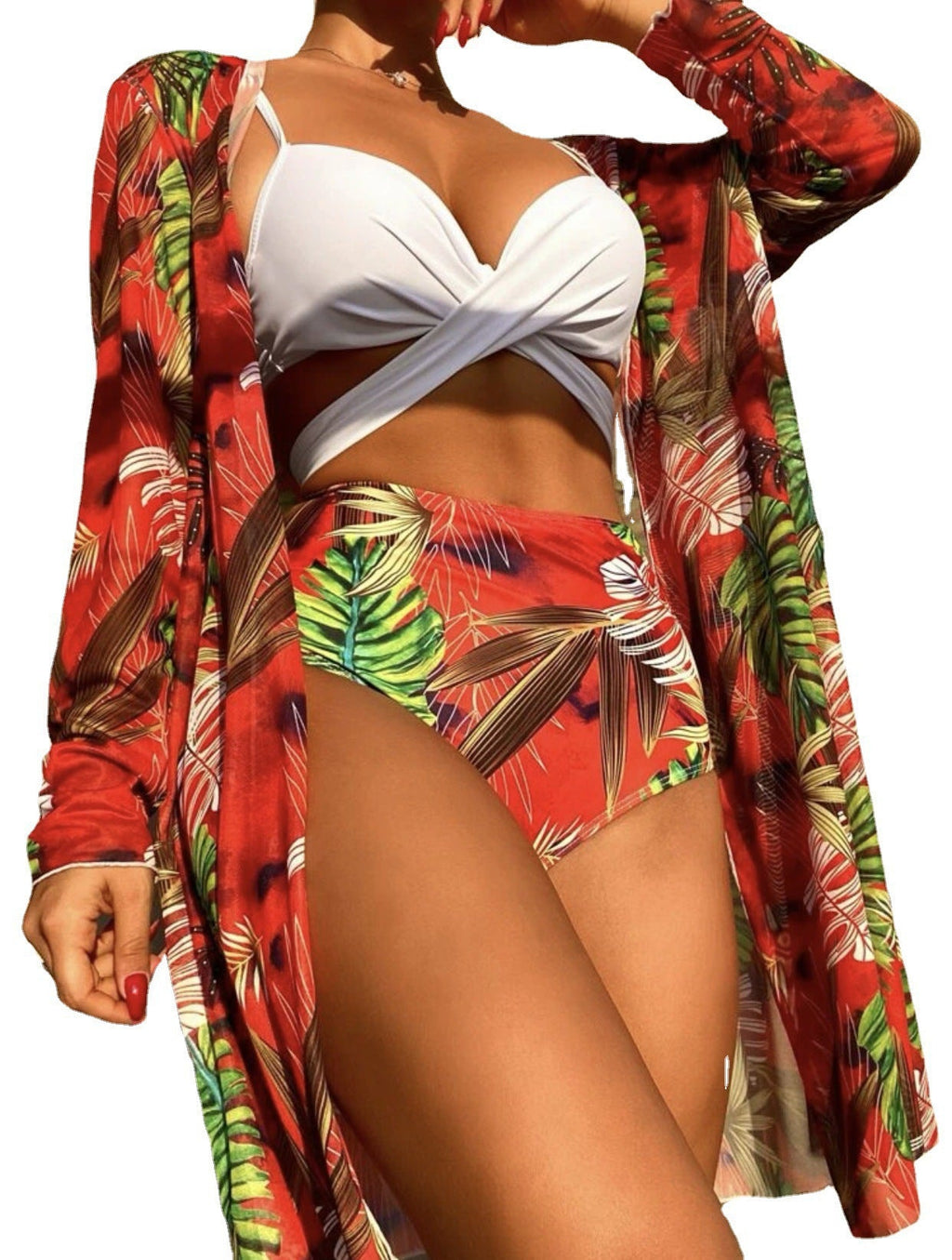 Women's Swimwear with Floral Cover-Up