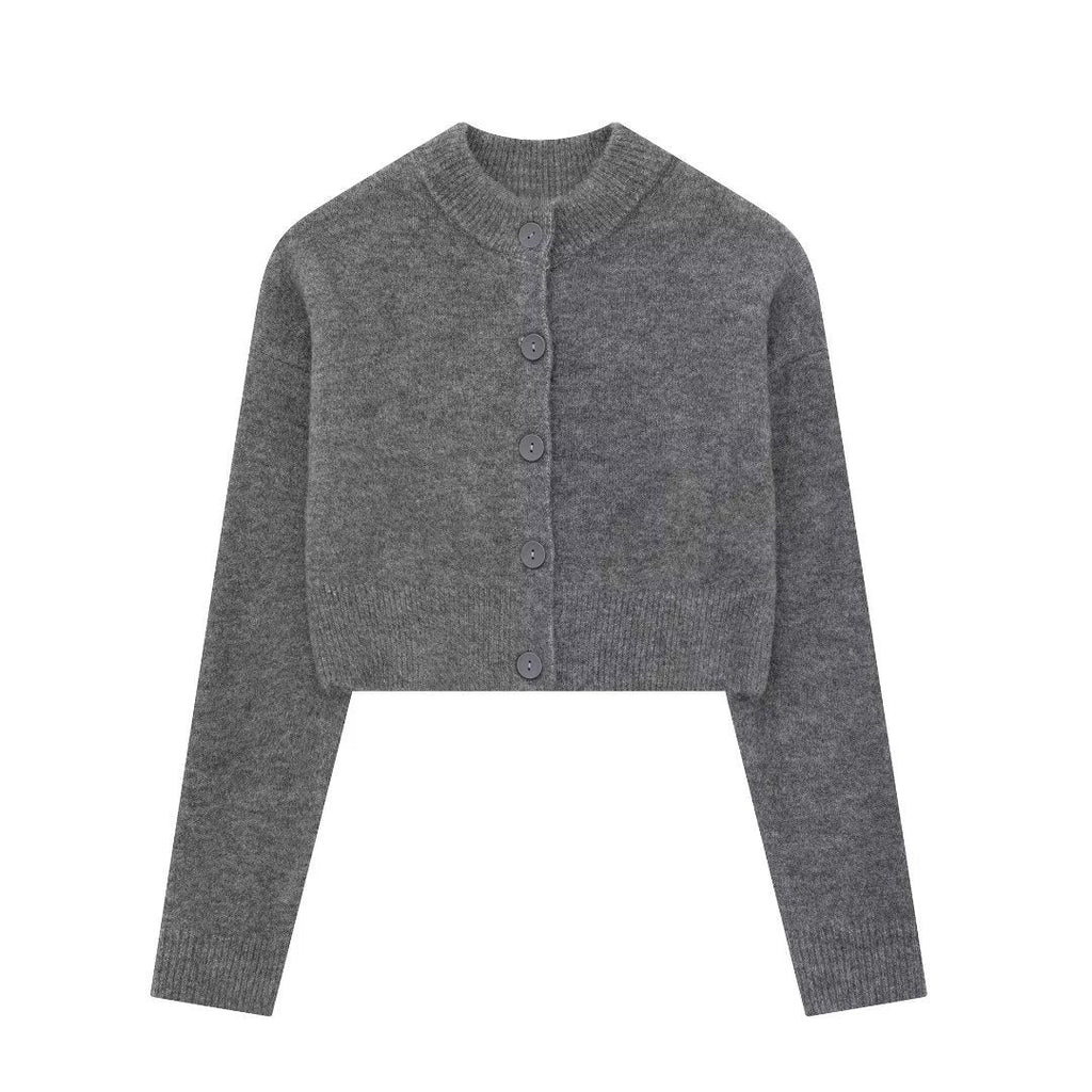 Cropped Cardigan with Button Details