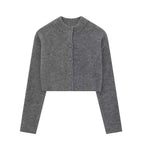 Cropped Cardigan with Button Details