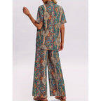 Women's Short-Sleeve Overall with Ruffle Details and Tie Belt