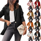 Women's Elegant Blazer with Unique Cut and Subtle Button Details