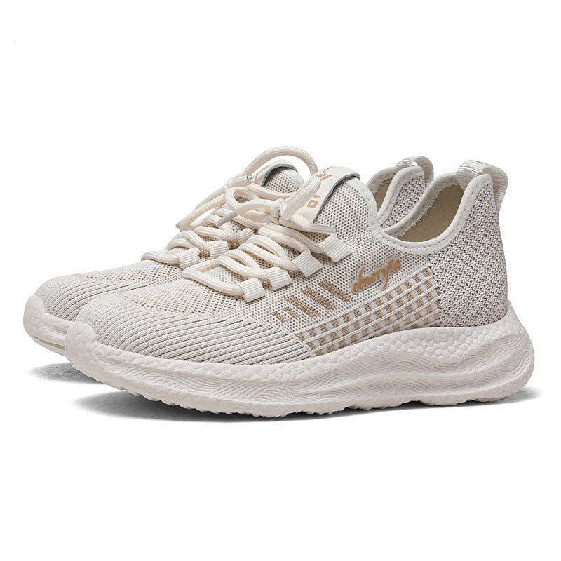 Women's Breathable Running Shoes with Shock-Absorbing Sole and Elastic Details