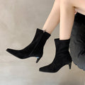 Women's Pointed Heel Ankle Boots with Zipper