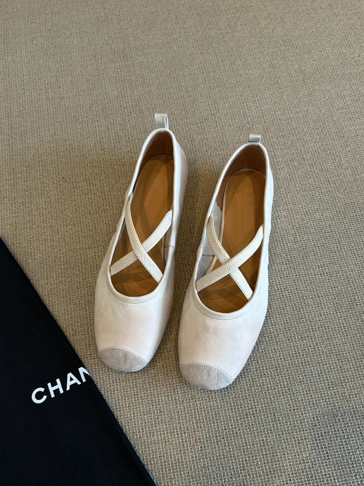 Women's Ballet Flats with Criss-Cross Strap and Comfortable Footbed