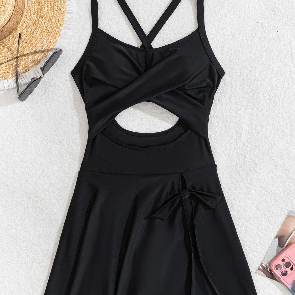 Women's Swimsuit with Cut and Elegant Wrap Look
