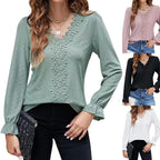 Women's Elegant Floral Blouse with V-Neck