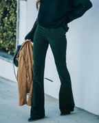 Women's High-Waisted Flared Corduroy Pants