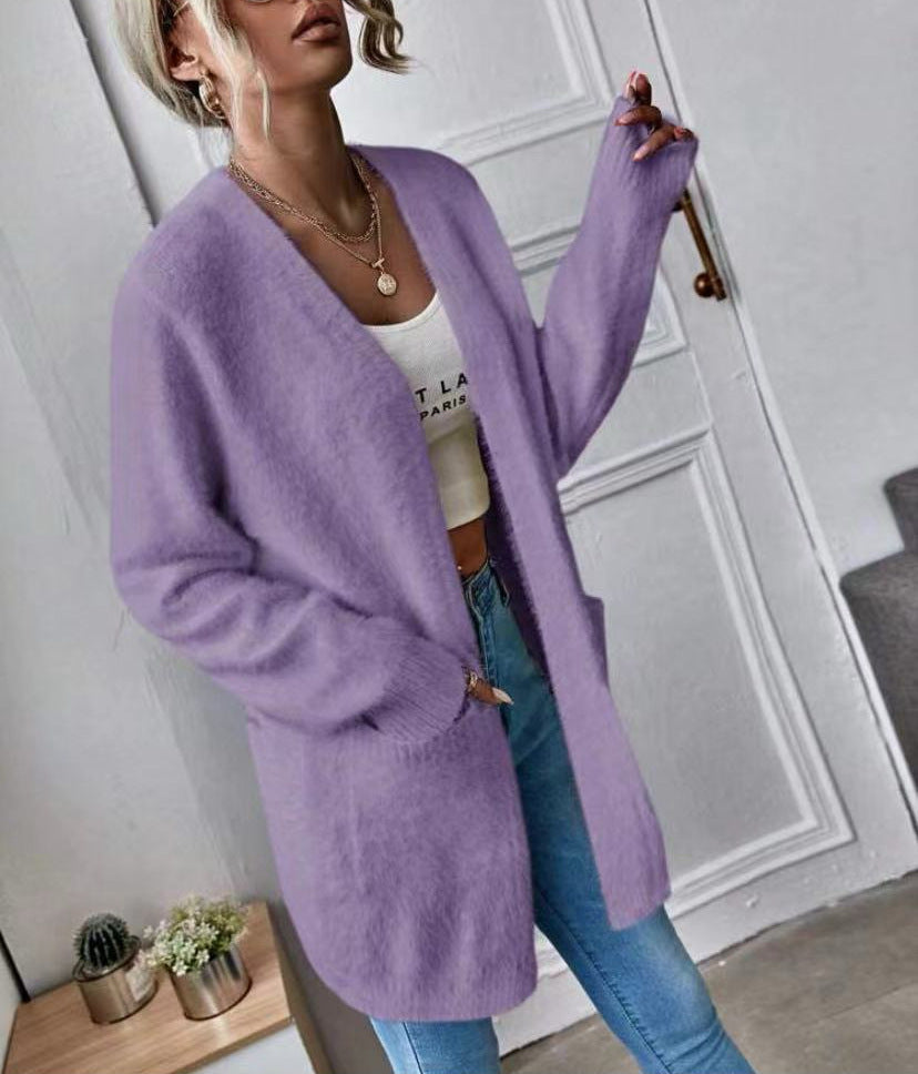 Women's Fluffy Open Cardigan