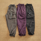 Women's Cargo Pants with Elastic Waistband and Multifunctional Pockets