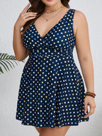 Women's Polka Dot V-Neck Summer Dress