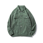 Women's Casual Utility Jacket with Classic Snap Buttons and Practical Pockets