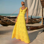 Women's Swimsuit and Skirt Set with Floral Cut-Out Design