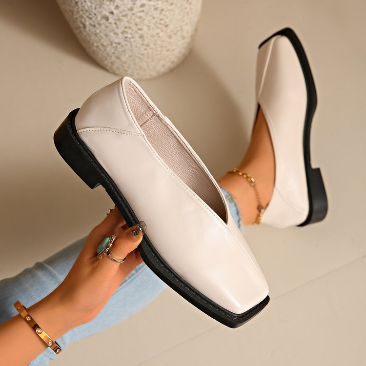 Women's Square Toe Ballet Flats with Non-Slip Sole